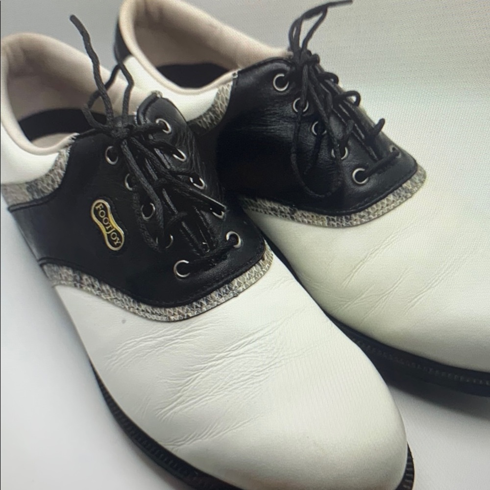 FootJoy Men's Black and White Golf Shoes